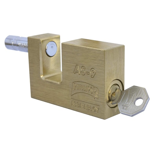 [PHCAAS009] CANDADO PHILLIPS AS- 09 LLAVE-PUNTOS P/CORTINA LATÓN (MX2185)(H)