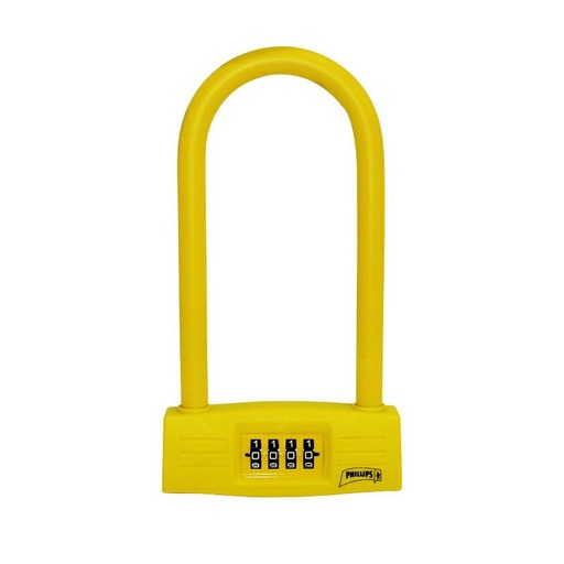 [PHCACBGAN] CANDADO COMBINACIÓN PHILLIPS (BICIGAN) P/BICICLETA AMARILLO BLISTER (MX3471)(H)