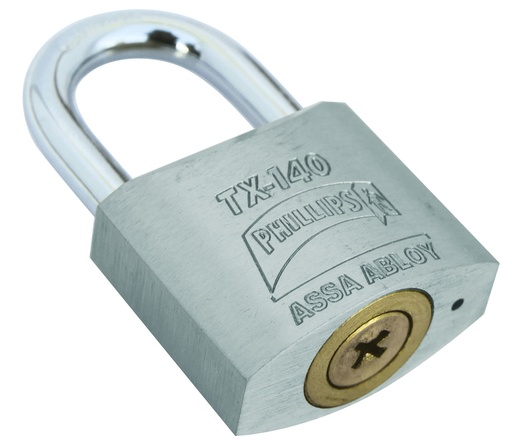 [PHCATX140] CANDADO PHILLIPS TX-140 LLAVE TETRA METÁLICO (MX2290)(H)