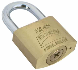 [PHCATX040L] CANDADO PHILLIPS TX- 40 LATÓN MACIZO TETRA LLAVE BLISTER (MX477)(H)