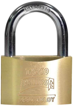 [PHCATX060] CANDADO PHILLIPS TX-60 LLAVE TETRA LATÓN MACIZO (MX455)(H)