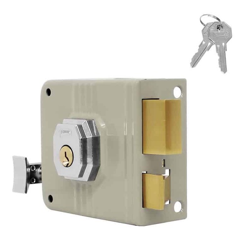 [PHCE675DBG] CERRADURA PHILLIPS 675 CLÁSICA DERECHA BEIGE SOBREPONER (MX88)(H)