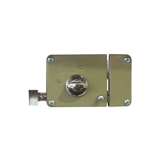 [PHCE715MADAB] CERRADURA PHILLIPS 715 MARIPOSA CILINDRO INSTAFÁCIL DERECHA BEIGE SOBREPONER (MX4658) (H)