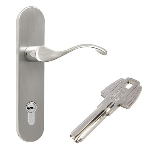 [PHTCEHECMT] CERRADURA HERMES TESA RB100 ENTRADA PRINCIPAL MANIJA-MANIJA CROMO MATE LLAVE-LLAVE (MX85564)