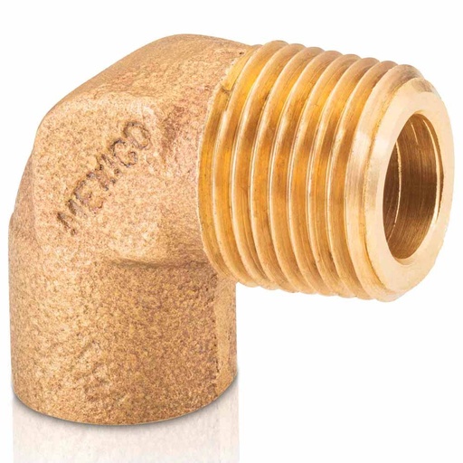 [IU-CRE9013] IUSA COBRE CODO 90° ROSCA EXTERIOR 3/4"(19MM) (600426)(H)