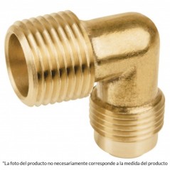 [IU-CT90-1313] IUSA CODO TERMINAL 90° 1/2" x 1/2" LATÓN P/GAS (H)