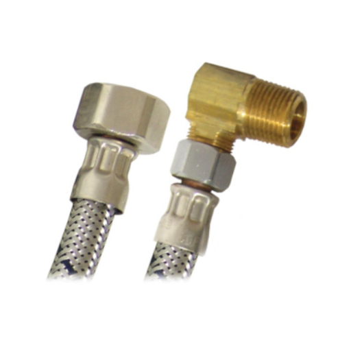 [CX-LVVV150] COFLEX MANGUERA ACERO  P/LAVAVAJILLAS 1/2"F.I.P. x CODO 3/8" COMP. 1.5M (AV-A150)