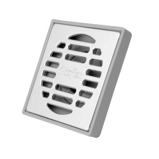 [CX-CD161] COFLEX COLADERA CUADRADA DE ABS GRIS C/REJILLA CROMADA (PC-161)