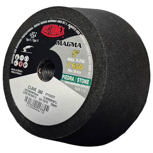 [AU252CDP0360] COPA ABRASIVA AUSTROMEX P/DESBASTE PIEDRA 5" P/BOSCH GRANO 80 (360)(H)