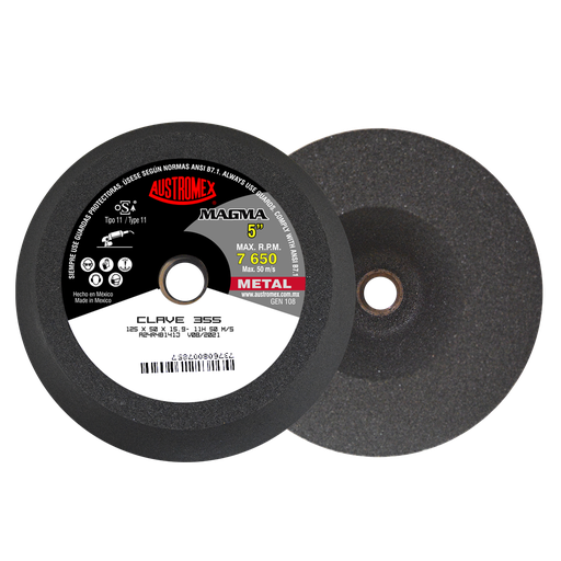 [AU259CDM0355] COPA ABRASIVA AUSTROMEX P/DESBASTE METAL 5" P/B&D GRANO 24 (355)(H)