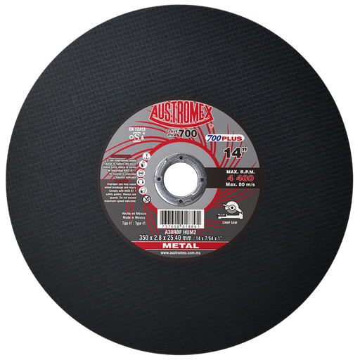 [AU095DCN0700HUE] DISCO ESTACIONARIO AUSTROMEX P/CORTE METAL 14" (700)(H)