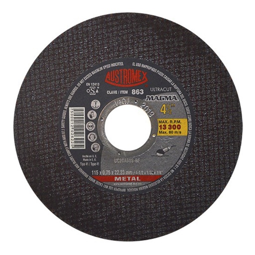 [AU080EDCM0863] DISCO PLANO AUSTROMEX P/CORTE METAL 4-1/2" (863)(H)