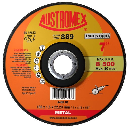 [AU053DCM0889DEL] DISCO CAZUELA AUSTROMEX P/CORTE METAL 7" (889)(H)