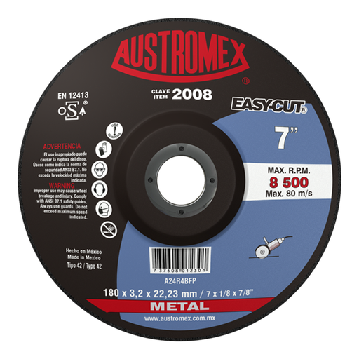 [AU050DCM2008] DISCO CAZUELA AUSTROMEX P/CORTE METAL 7" (2008)(H)