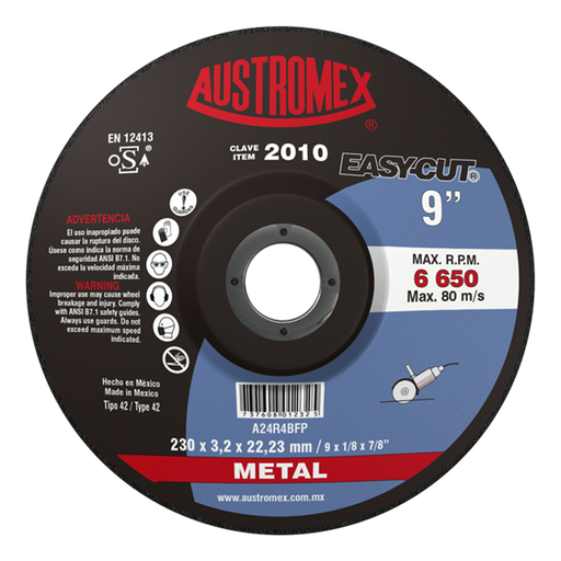 [AU056DCM2010] DISCO CAZUELA AUSTROMEX P/CORTE METAL 9" (2010)(H)
