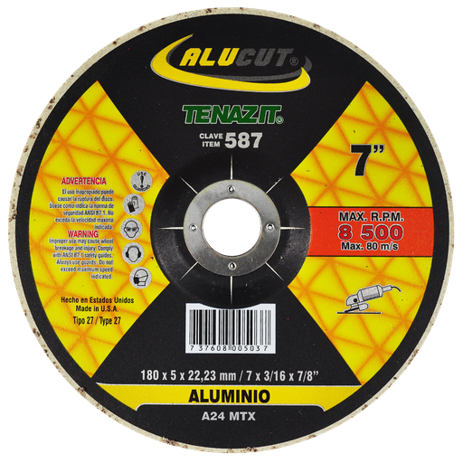 [AU569DDA587] DISCO CAZUELA AUSTROMEX P/DESBASTE ALUMINIO 7" (587)(H)