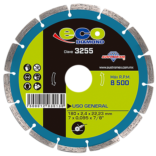 [AU485DDA3255] DISCO DIAMANTE AUSTROMEX RIN SEGMENTADO USO GENERAL 7" (3255)(H)