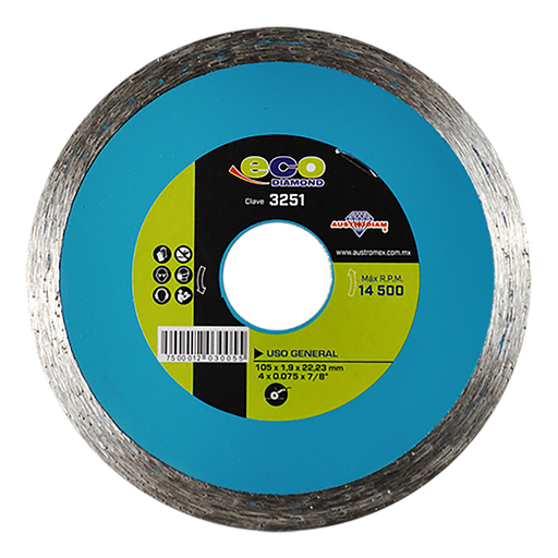 [AU496DRA3251] DISCO DIAMANTE AUSTROMEX RIN CONTINUO USO GENERAL 4" (3251)(H)