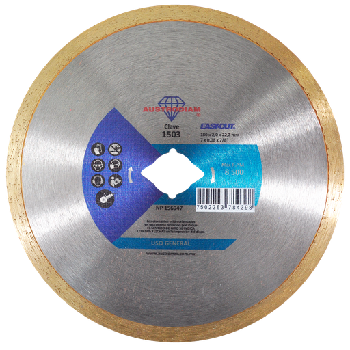 [AU503DRC1503] DISCO DIAMANTE AUSTROMEX RIN CONTINUO USO GENERAL 7" (1503)(H)