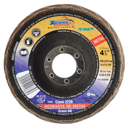 [AU330DLC2239] DISCO LAMINADO AUSTROMEX XTREME POWER 4-1/2" GRANO 60 (2239)(H)