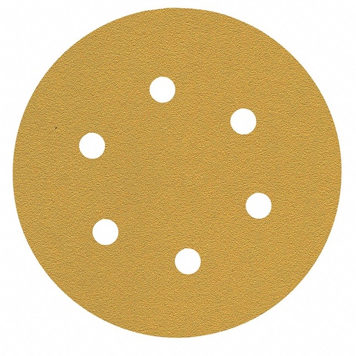 [FADCA080P036] DISCO C/VELCRO 6" FANDELI E080 C/6 PERFORACIONES GRANO 36 AMARILLO (14484)(80079)(H) 