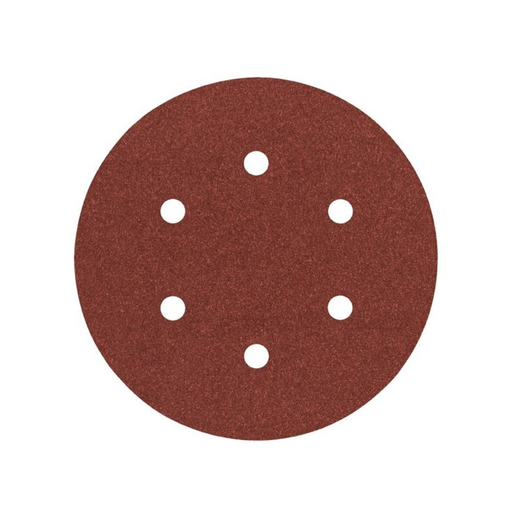 [FADVCP080E88] DISCO C/VELCRO 6" FANDELI E088 C/6 PERFORACIONES GRANO 80 ROJO (15630)(H)