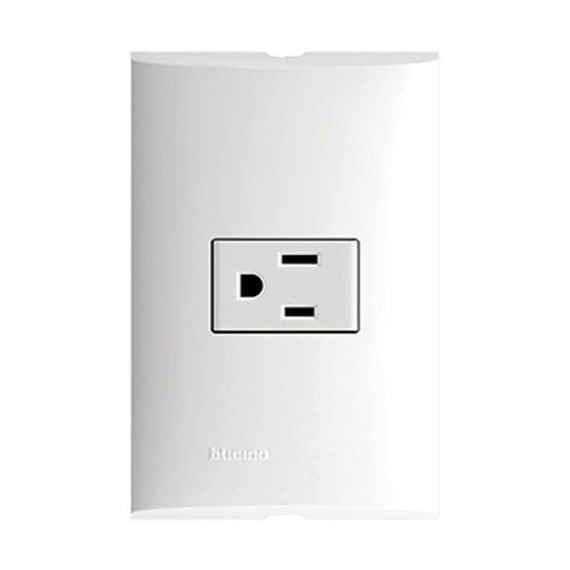 [BTZA29S1] BTICINO PLACA FORZA C/1 TOMACORRIENTE 2P+T BLANCO (FZA29S1) (E)