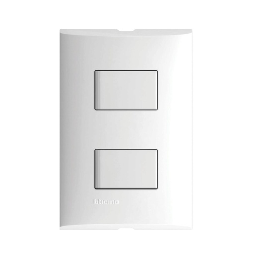 [BTZA512] BTICINO PLACA FORZA C/2 INTERRUPTORES SENCILLOS BLANCO (FZA512) (E)