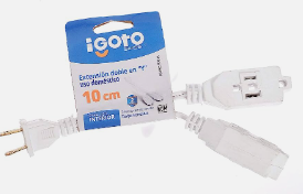 [IGOED13-1B] IGOTO MINI EXTENSIÓN DOMÉSTICA DUAL BLANCA 10CM (ED13-1B)(E)