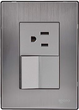 [IGOINOX1007] IGOTO PLACA C/1 APAGADOR ESCALERA + 1 CONTACTO PLATA (INOX1007)(E)
