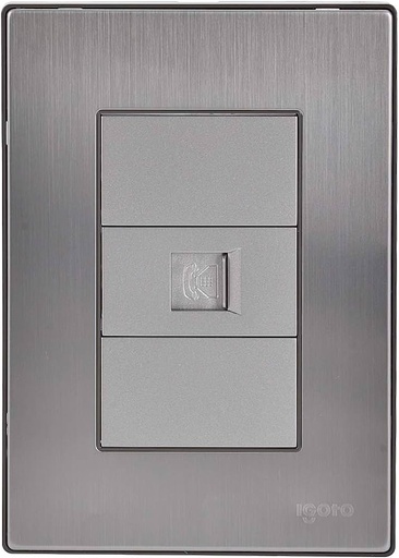 [IGOINOX1017] IGOTO PLACA C/TOMA TELEFÓNICA PLATA (INOX1017)(E)