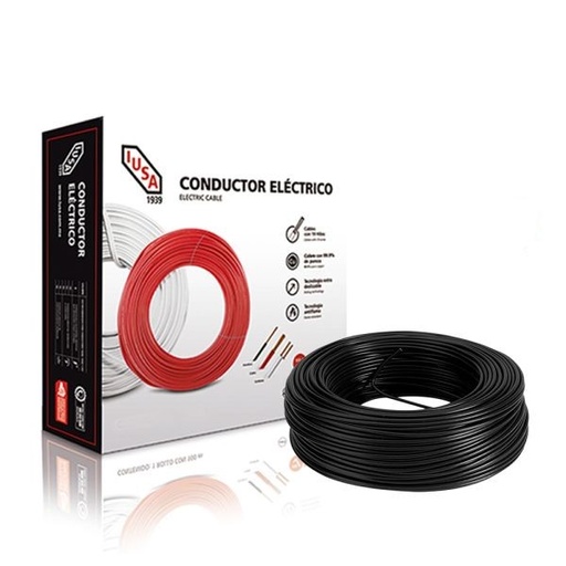 [IUCTHWCJN10] IUSA CABLE THW #10 NEGRO CAJA 100M (399328)