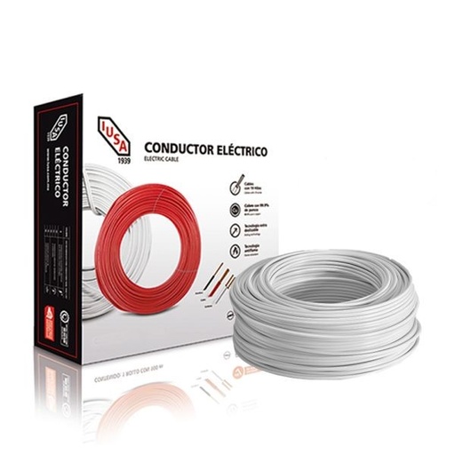 [IUCTHW16B] IUSA CABLE THW #16 BLANCO CAJA 100M (217309)