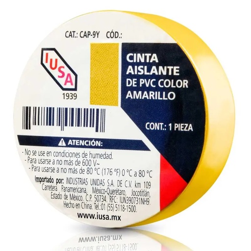 [IU-1CINT616319] IUSA CINTA AISLANTE AMARILLA 19MM X 18M (616319)(E)