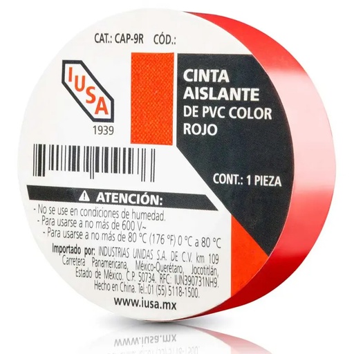 [IU-1CINT616314] IUSA CINTA AISLANTE ROJA 19MM X 18M (616314)(E)