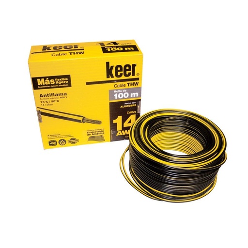[ESLECTH340863] KEER CABLE THW 14 NEGRO 100M (4086)
