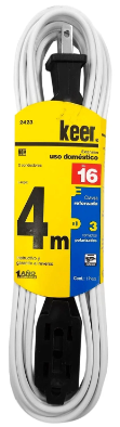 [ESLECEXD04M2423] KEER EXTENSIÓN DOMÉSTICA 2X16 BLANCA 4M (2423)(E)