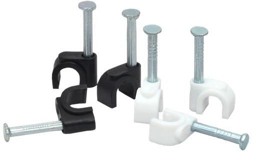[EKL-GRA-006] KLEIMAN GRAPA P/CABLE COAXIAL C/CLAVO BLANCA Y NEGRA C/100PZ (GRA-006)