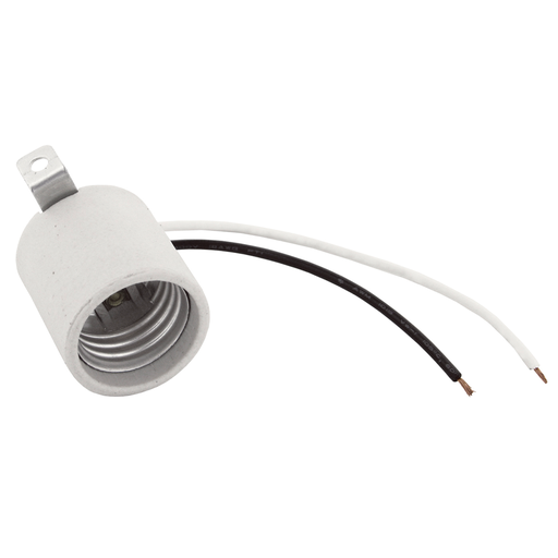 [EKL-SOC-018] KLEIMAN SOCKET PORCELANA CANDIL C/CABLES BLANCO (SOC-018)