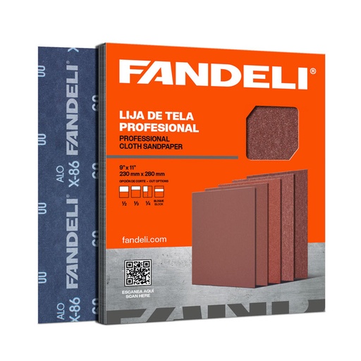 [FALO050] PAQUETE C/25 PIEZAS LIJA FANDELI OXALUM ROJA X-86 GRANO 50 (00091) 