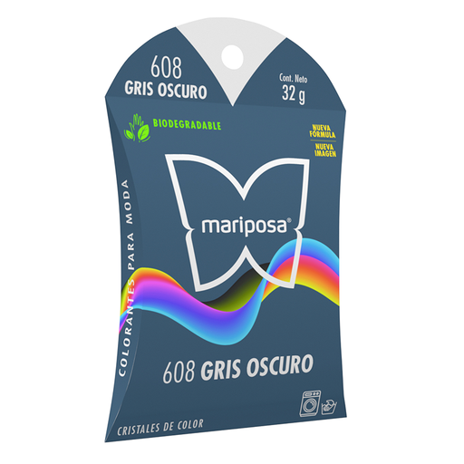 [MCRIST608] MARIPOSA CRISTALES 608 GRIS OSCURO 32GR (H)
