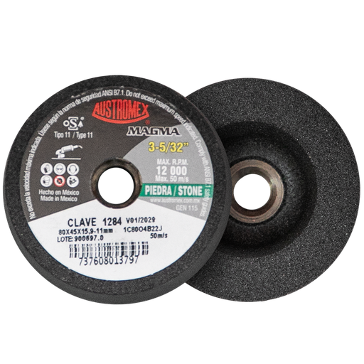 [AU235MCP1284] MINICOPA ABRASIVA AUSTROMEX P/PIEDRA 80MM P/B&D GRANO 80 (1284)(H)