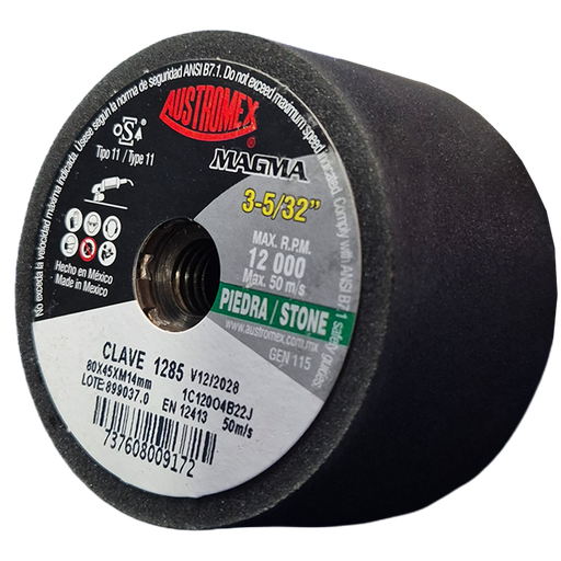 [AU238MCP1285] MINICOPA ABRASIVA AUSTROMEX P/PIEDRA 80MM P/BOSCH GRANO 120 (1285)(H)