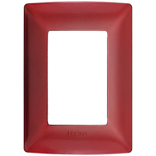 [BTQZ4803MXRM] BTICINO MX PLACA LACADA 3 VENTANAS CHASIS RUBÍ (QZ4803M3XRM) (E)