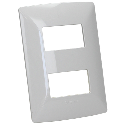 [BTQZ4803MBN2] BTICINO MX PLACA RESINA 2 VENTANAS CHASIS BLANCO MÉRIDA (QZ4803M2BN) (E)