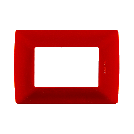 [BTQZ4803MRO] BTICINO MX PLACA RESINA 3 VENTANAS CHASIS ROJO (QZ4803M3RO) (E)