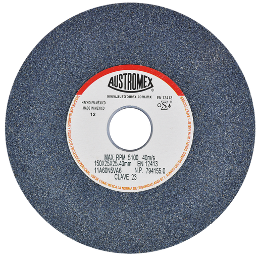 [AU160RAG0023] RUEDA ABRASIVA AUSTROMEX USO GENERAL 6" GRANO 60 (23) (H)