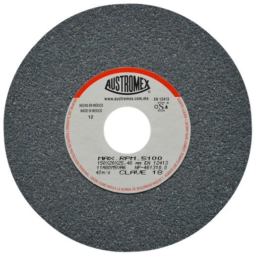 [AU156RAG0018] RUEDA ABRASIVA AUSTROMEX USO GENERAL 6" GRANO 80 (18) (H)