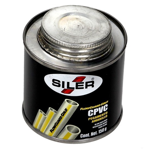 [SLRADCP11VC150] SILER ADHESIVO P/TUBERÍAS CPVC NEGRO 150GR
