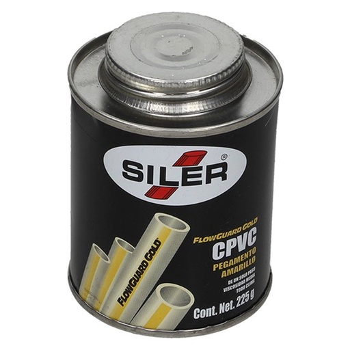 [SLRADCP12VC225] SILER ADHESIVO P/TUBERÍAS CPVC NEGRO 225GR (5855)